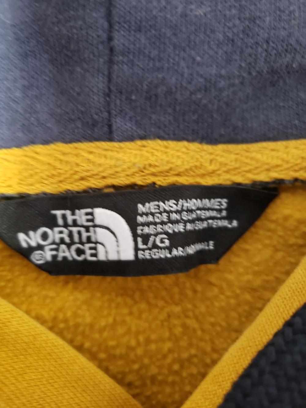 North Face Men’s Large Mustard Yellow Graphic Pullover Hoodie CA Since 66